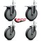 Service Caster 6'' Thermo Rubber Swivel 7/16'' Stem Caster Set 2 Total Lock Brake, 4PK SCC-GRTTL20S614-TPRB-716138-2-S-2 - alternate 2